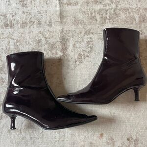 Zara Burgundy Ankle Boots